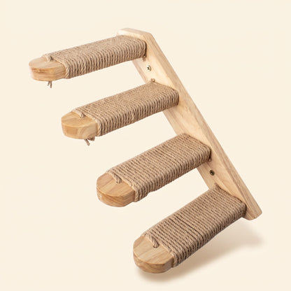 Wooden Cat Wall Shelves and Hammock, Sisal Steps, Right