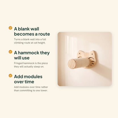 Wooden Cat Wall Shelves and Hammock, Cat-Face Shelf with Roller, key benefits