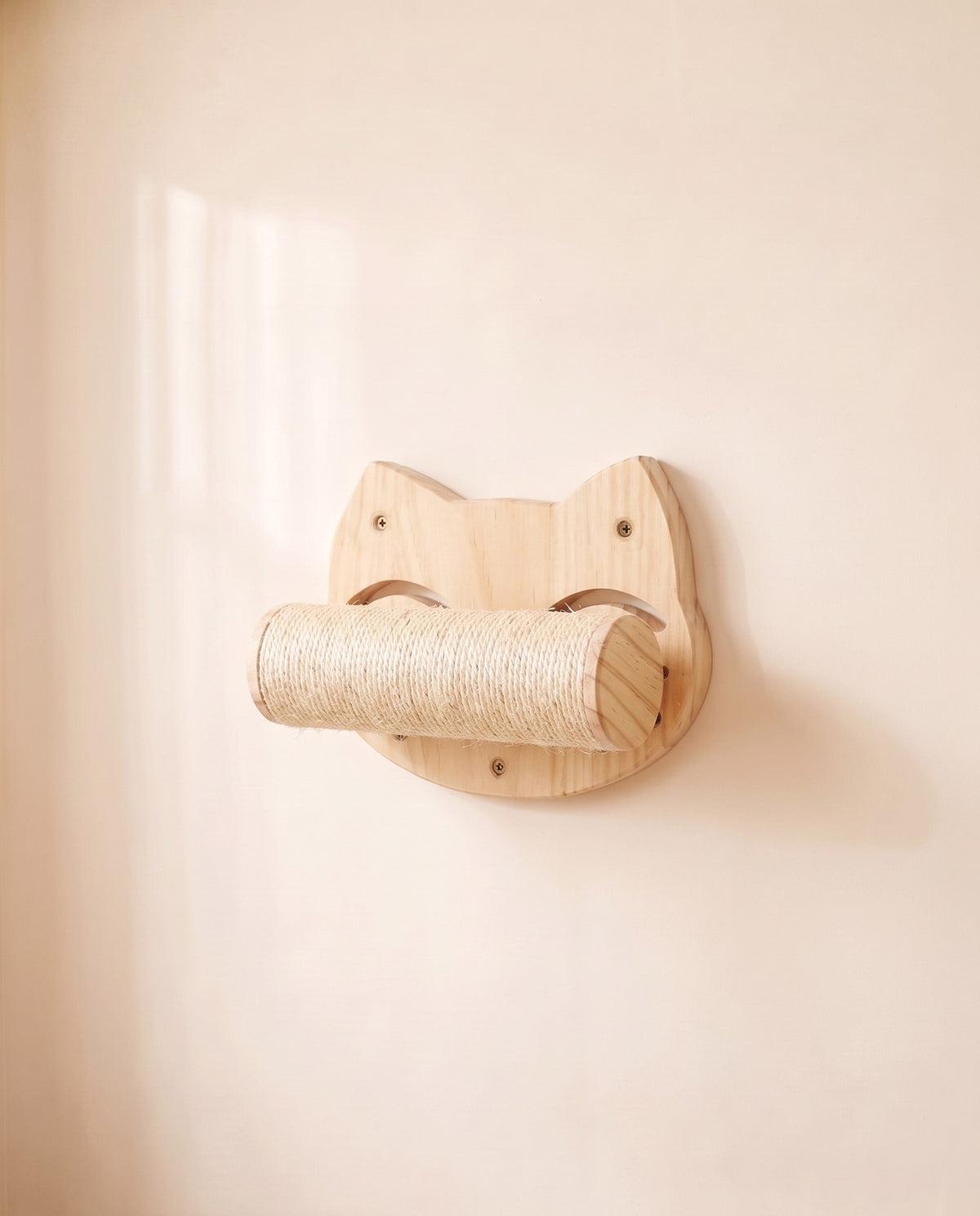 Wooden Cat Wall Shelves and Hammock, Cat-Face Shelf with Roller