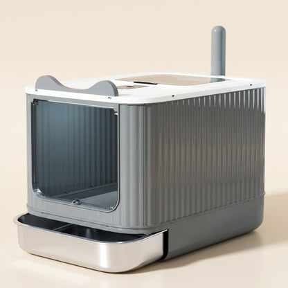 XXL Enclosed Litter Box with Steel Basin