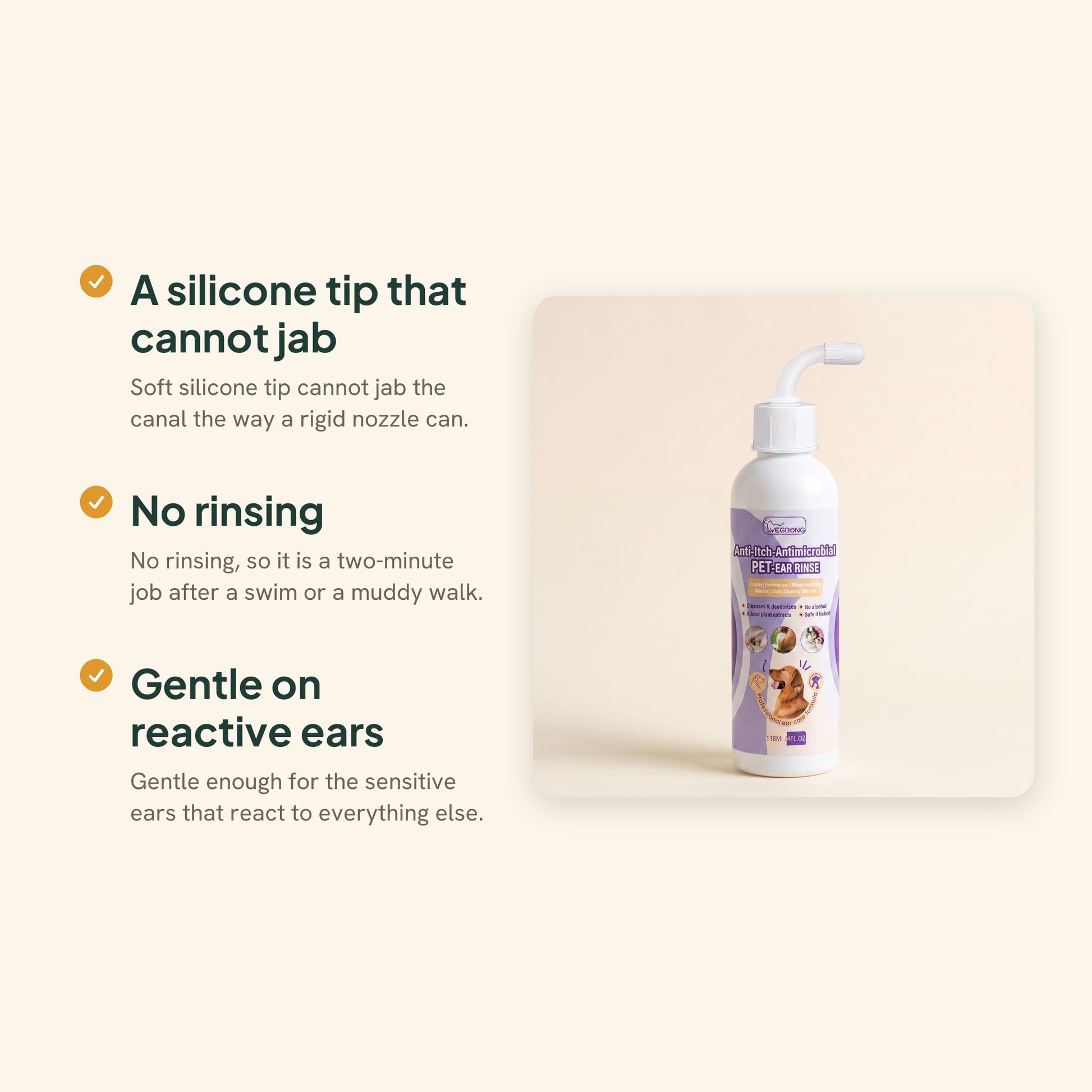 Gentle Ear Cleaning Solution, 118ml, key benefits