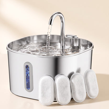Stainless Steel Cat Water Fountain, 2.2L, var 4filters
