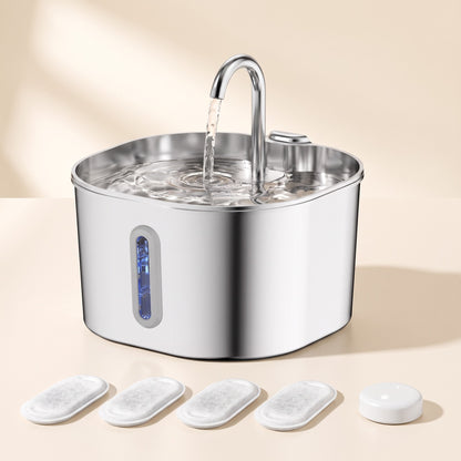 Stainless Steel Cat Water Fountain, 2.2L, var sensor