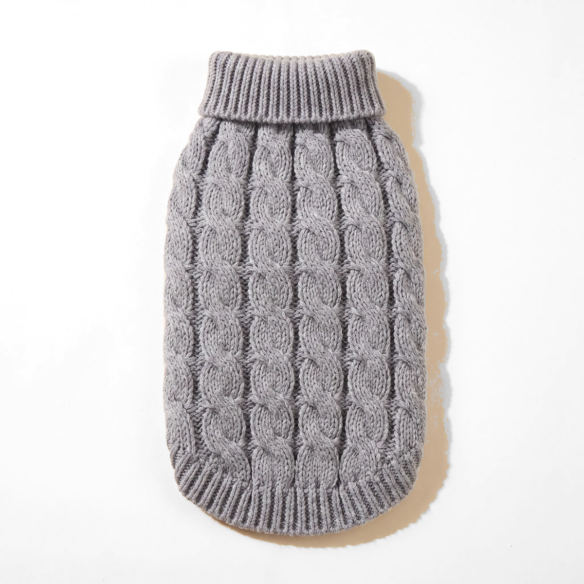 Cable-Knit Turtleneck Dog Sweater