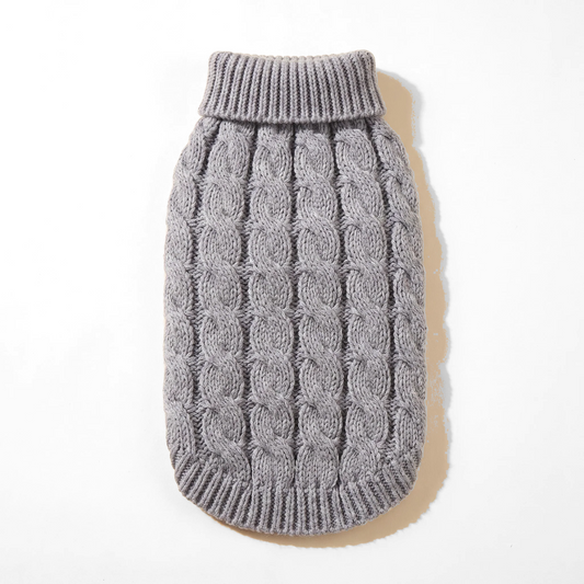 Cable-Knit Turtleneck Dog Sweater
