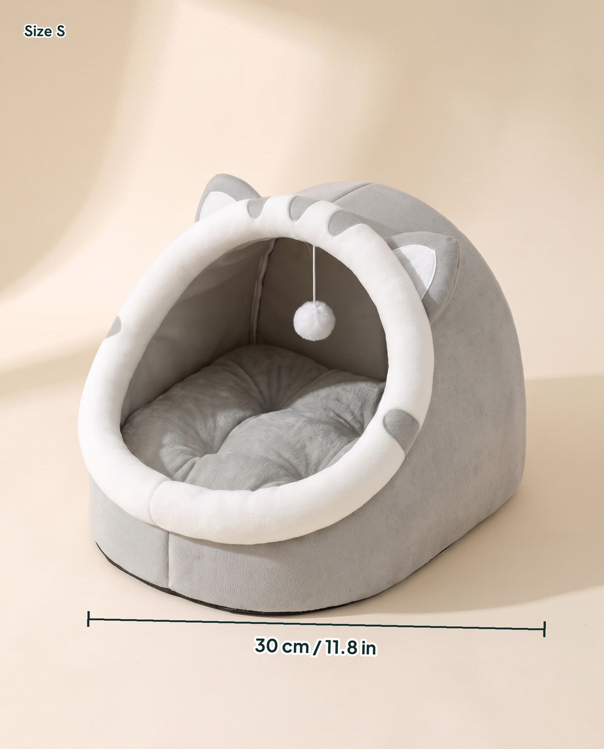 Cat-Face Hooded Cave Bed, dimensions