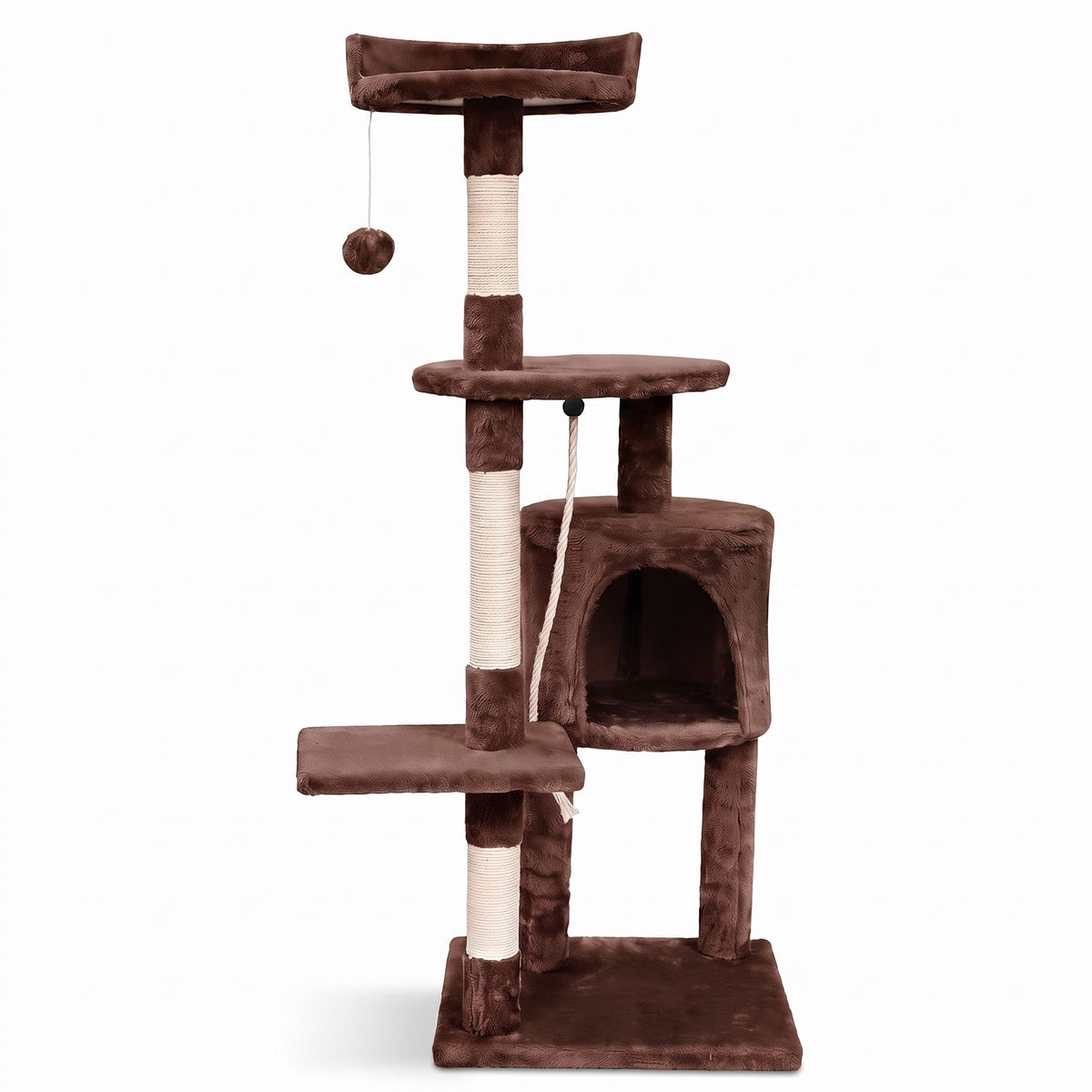 Cat Tree with Condo and Top Perch, Brown