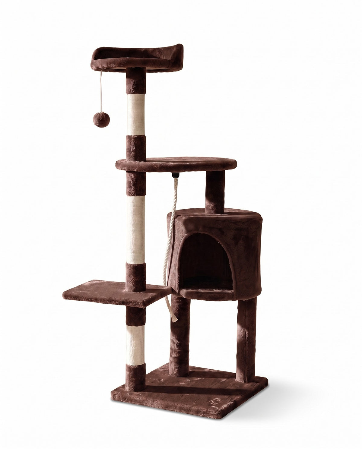 Cat Tree with Condo and Top Perch, Brown