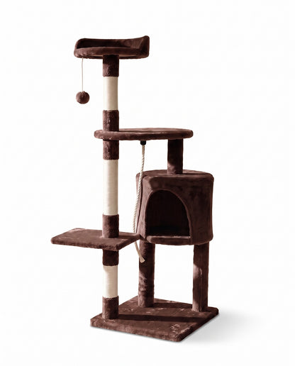 Cat Tree with Condo and Top Perch, Brown