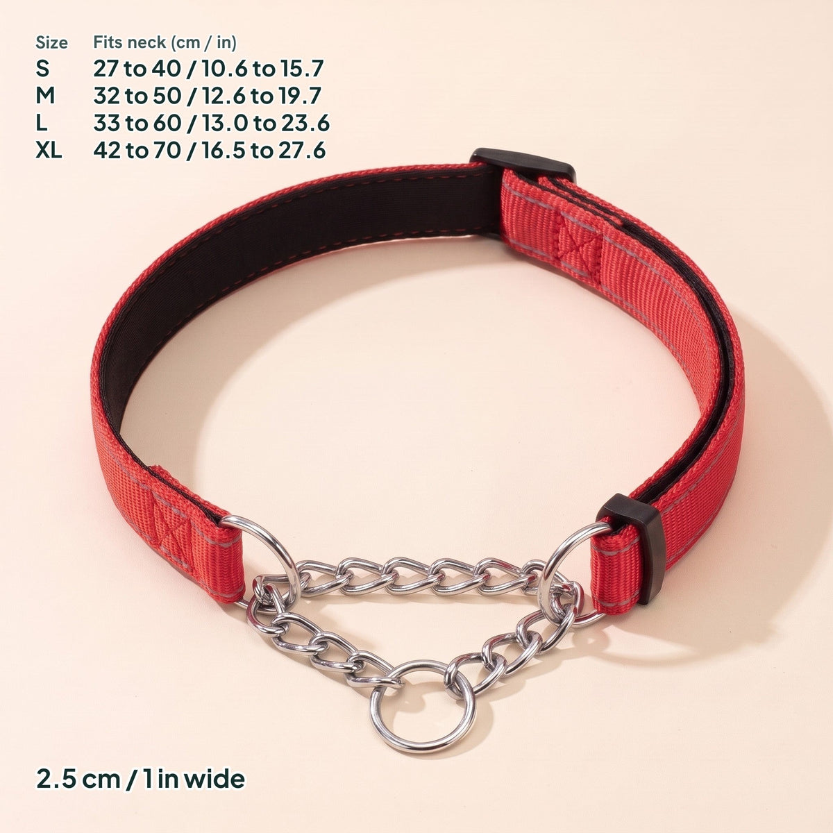 Chain Martingale Collar, Reflective, dimensions