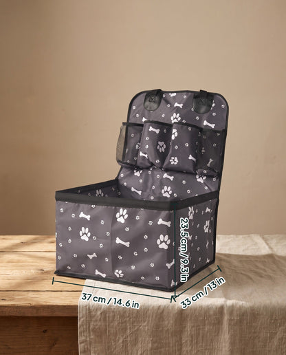 Dog Car Booster Seat with Storage Pockets, dimensions