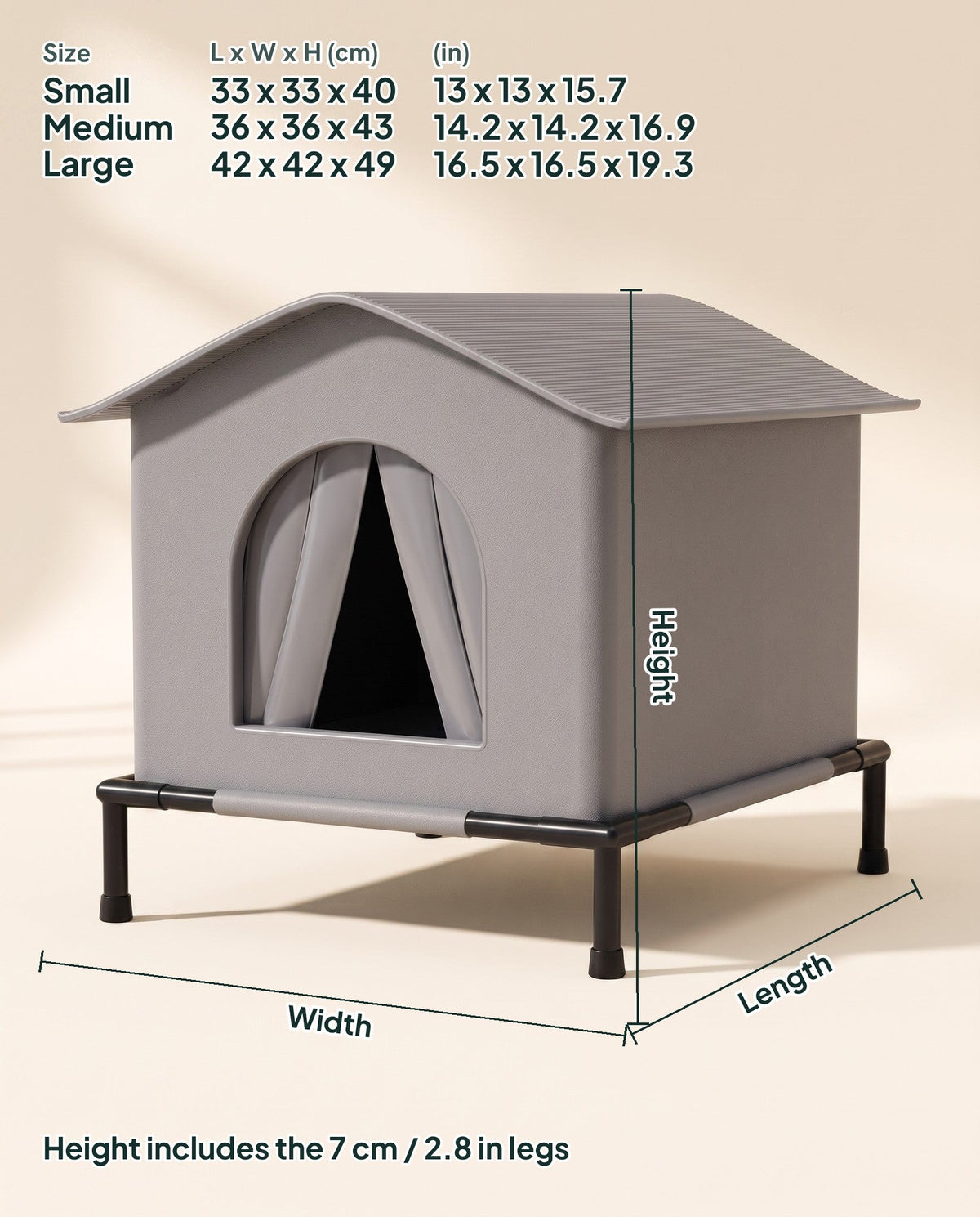 Outdoor Cat House, dimensions