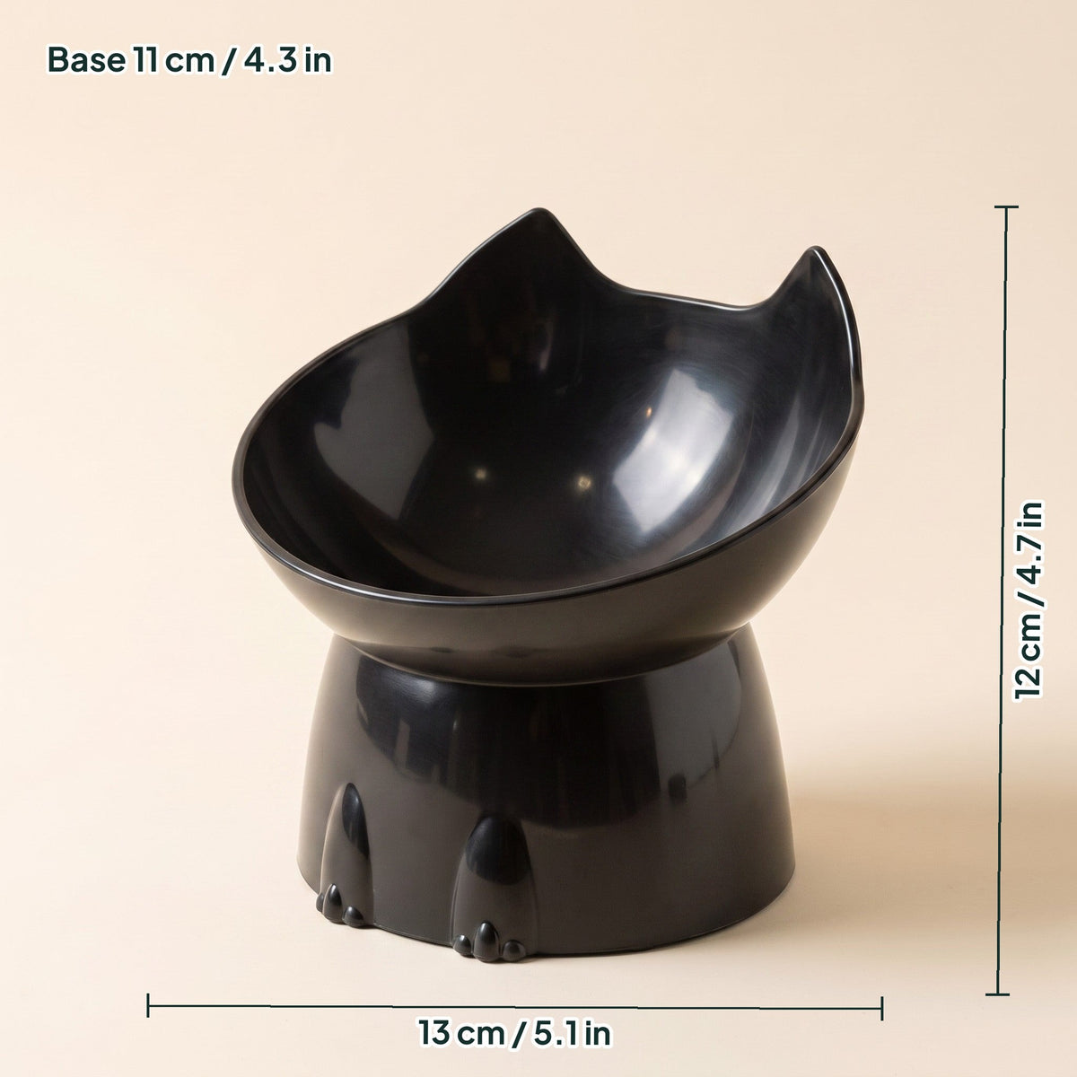 Tilted Cat Bowl, dimensions