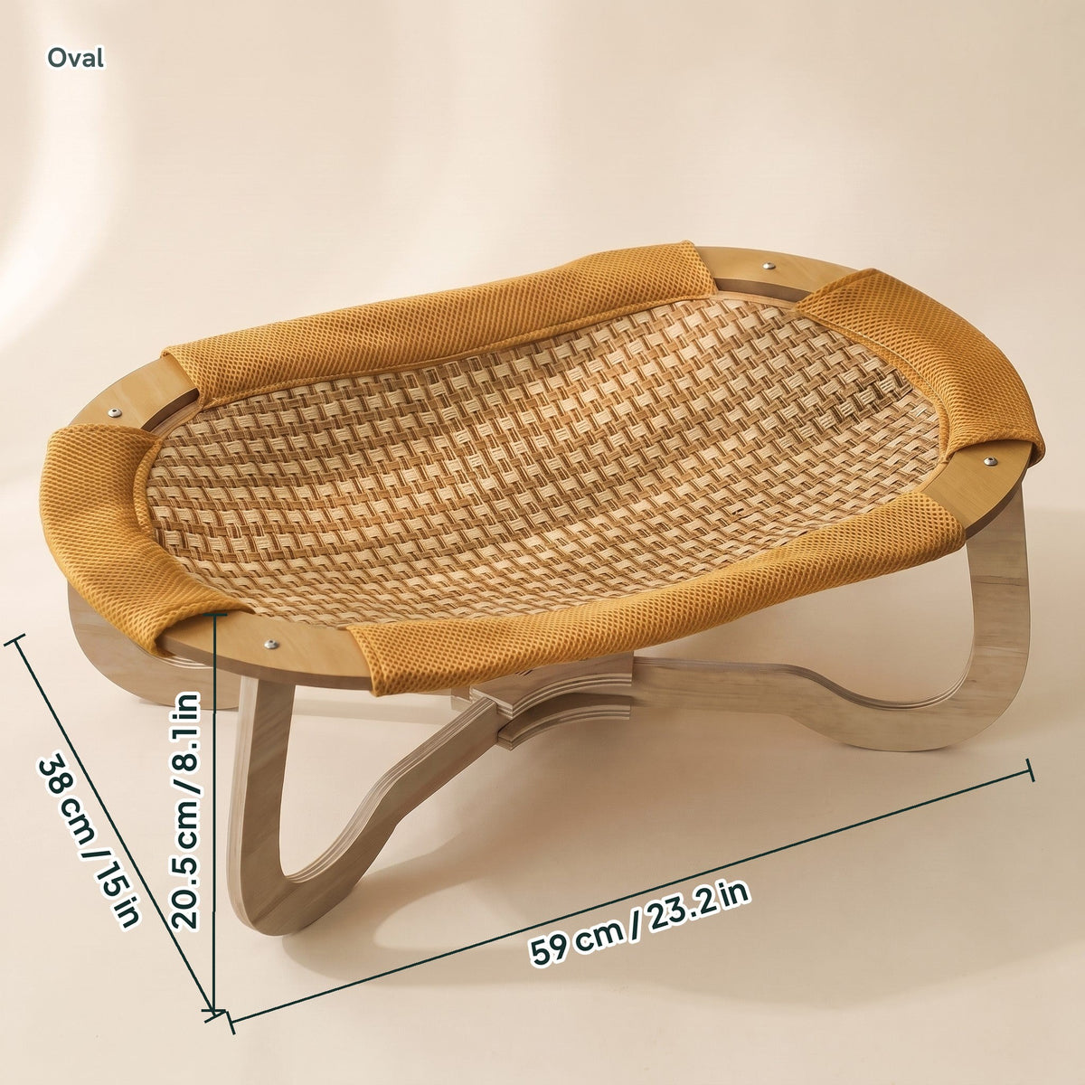 Elevated Woven Cooling Bed, dimensions