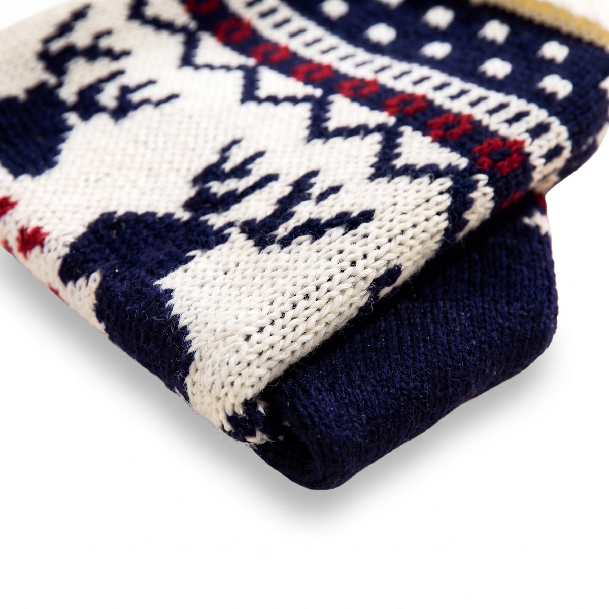 Fair Isle Knit Christmas Sweater for Dogs and Cats, close-up detail