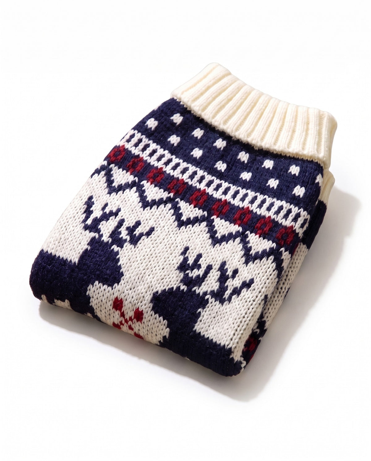 Fair Isle Knit Christmas Sweater for Dogs and Cats, styled in a home setting