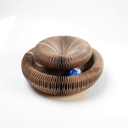 Cardboard Cat Scratcher with Ball Track
