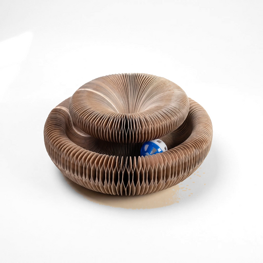 Cardboard Cat Scratcher with Ball Track