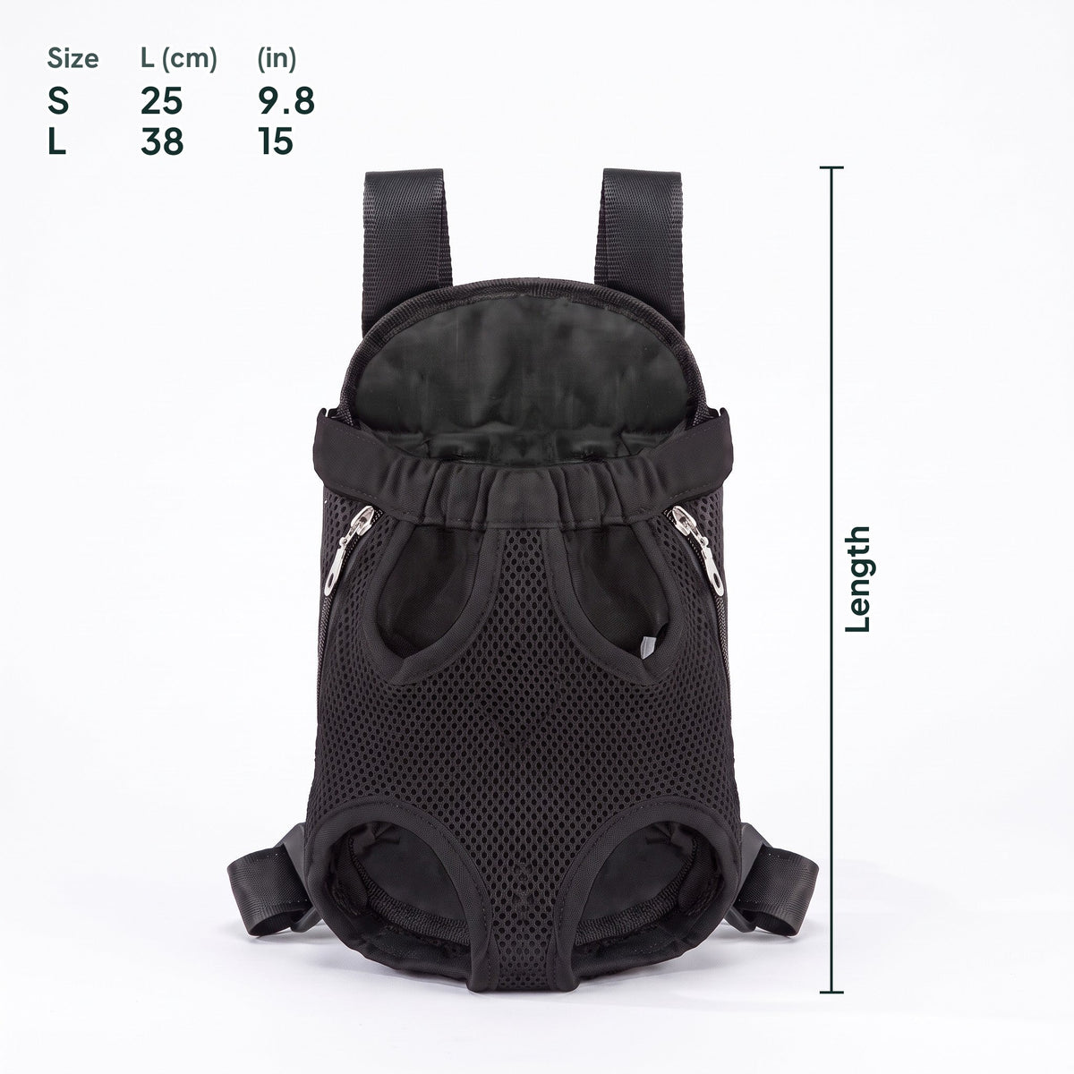 Front-Facing Backpack Carrier, dimensions