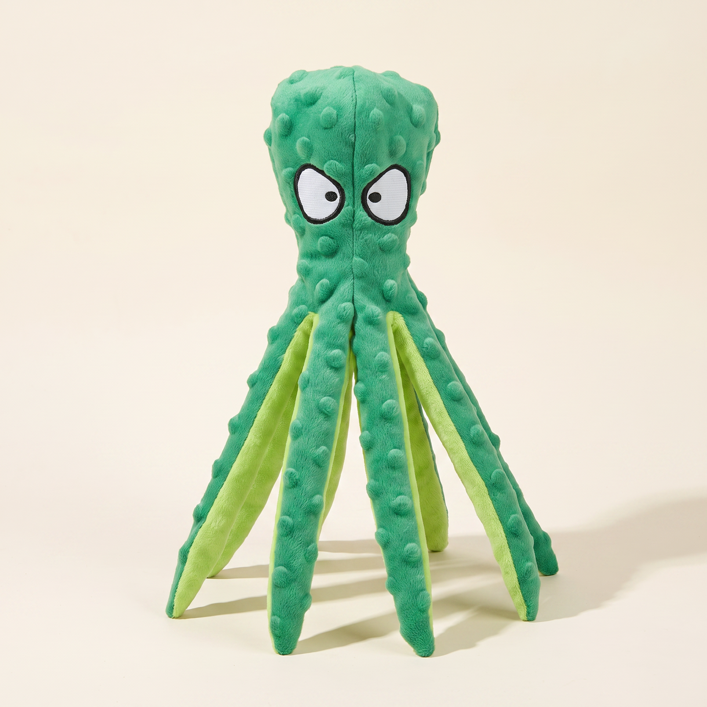 No-Stuffing Octopus Crinkle Toy for Dogs in Green