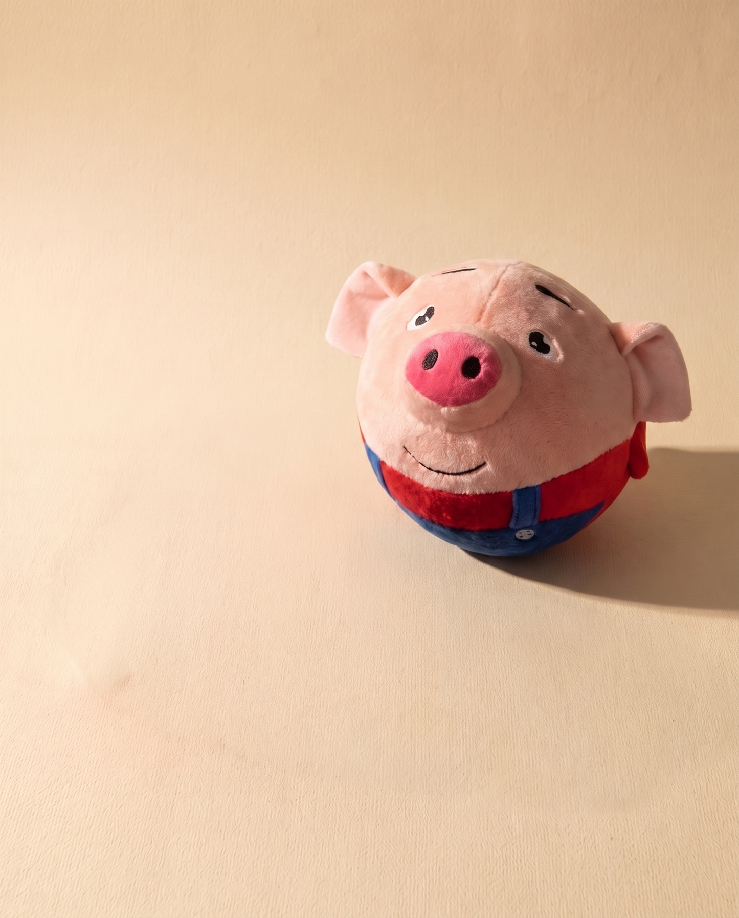 Self-Moving Bouncing Plush Ball Dog Toy, styled in a home setting
