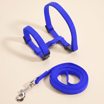 Adjustable Cat Halter Harness and Leash - blue