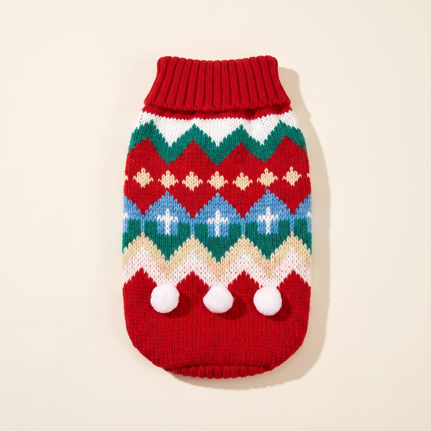 Knitted Christmas Jumper for Dogs and Cats in Red