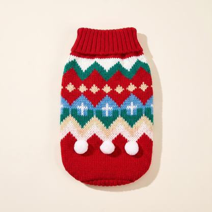 Knitted Christmas Jumper for Dogs and Cats in Red