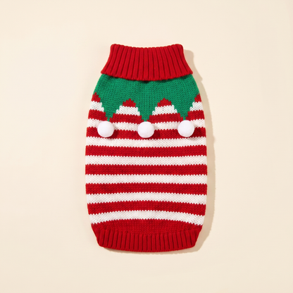 Knitted Christmas Jumper for Dogs and Cats in Red White