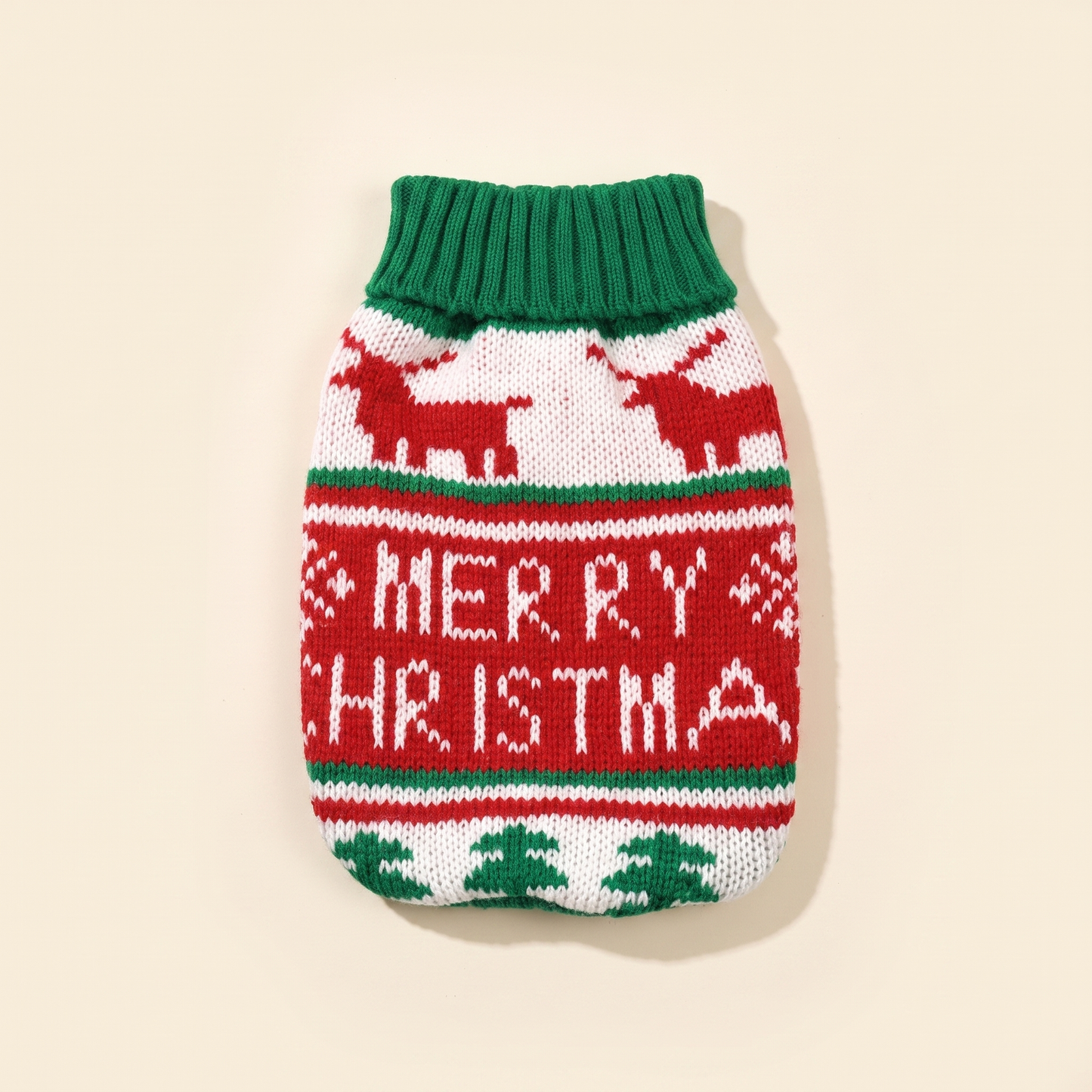 Knitted Christmas Jumper for Dogs and Cats in Red Green