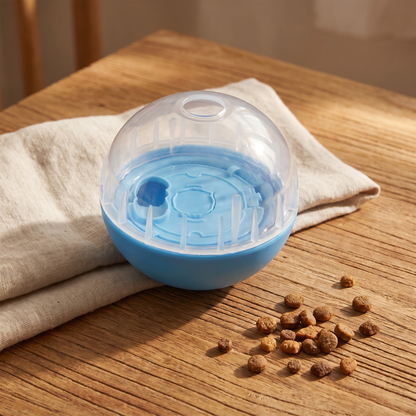 IQ Treat Ball and Slow Feeder for Dogs, styled in a home setting