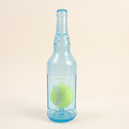Beer Bottle Squeaky Toy with Tennis Ball