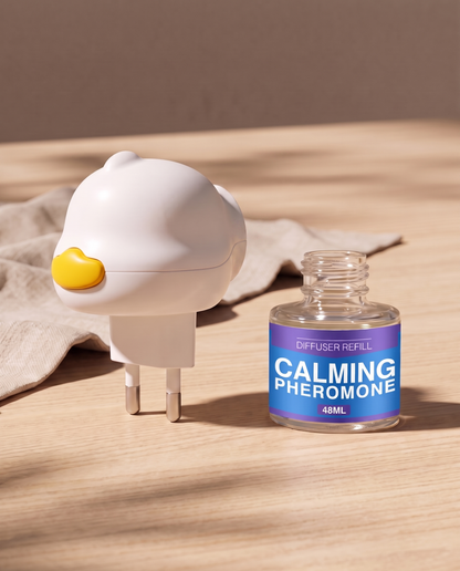 Calming Pheromone Diffuser Kit with 2 Refills, styled in a home setting