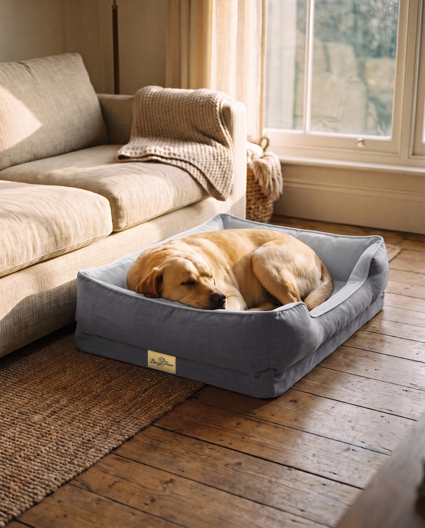Rectangular Orthopedic Bolster Bed, in use at home