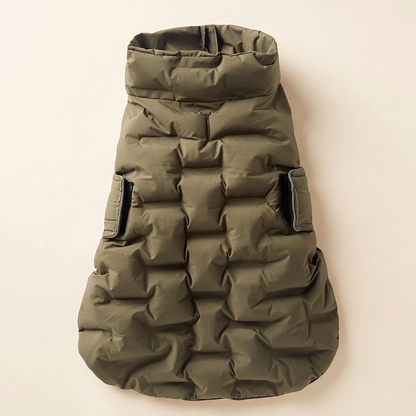 Windproof Padded Dog Coat - olive