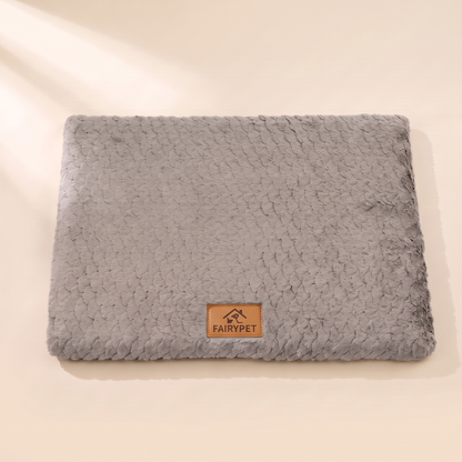 Foam Crate Mat with Washable Faux Fur Cover - grey