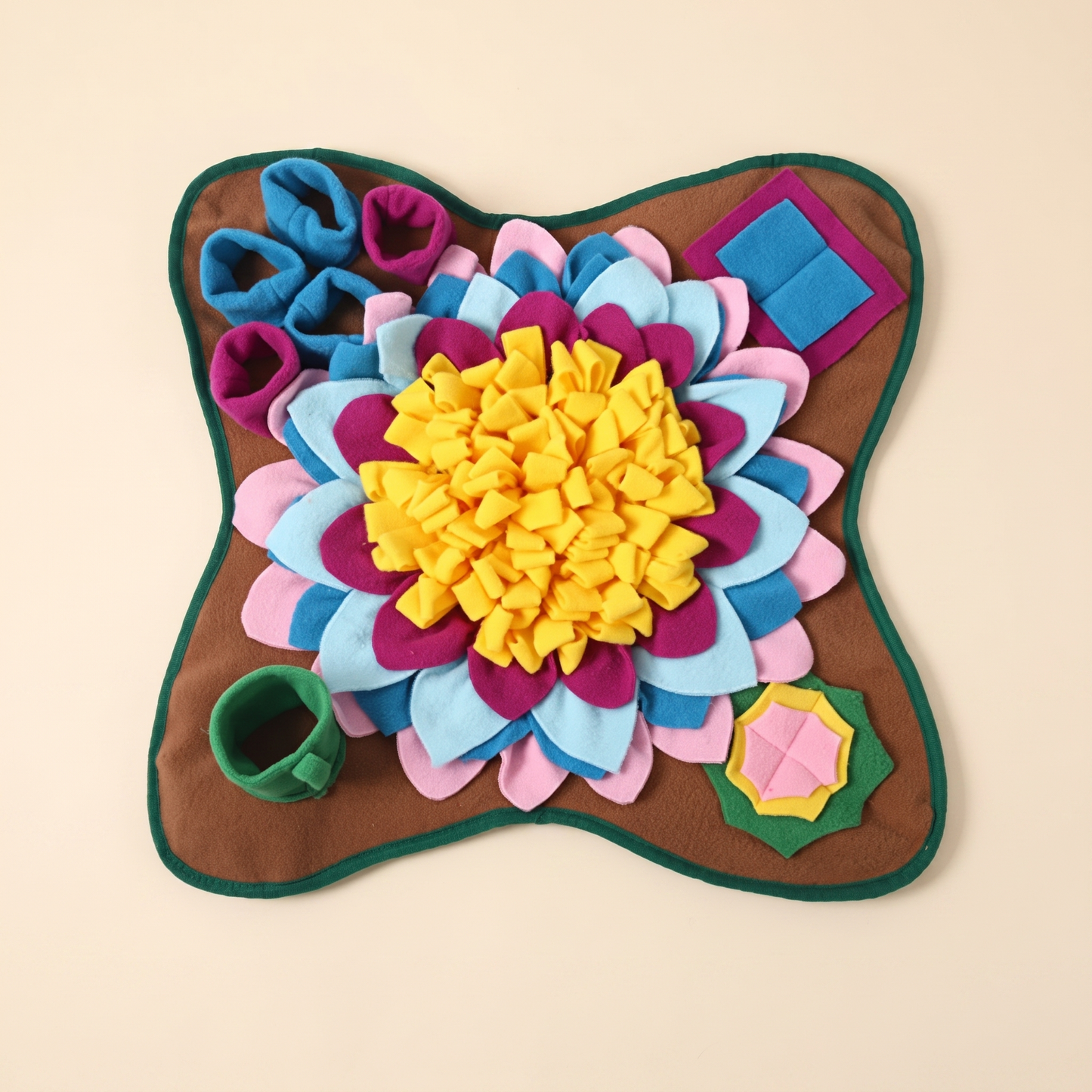 Flower Snuffle Mat for Dogs - Chocolate