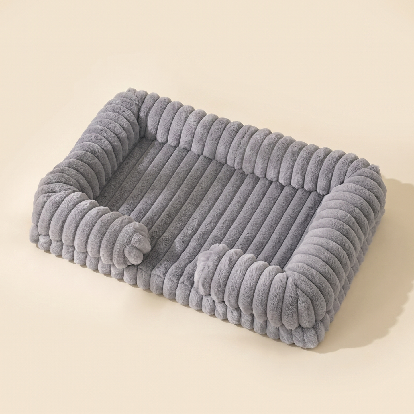 Calming Orthopedic Bolster Bed - light gray