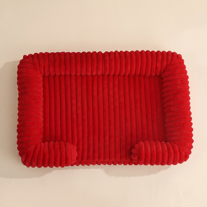 Calming Orthopedic Bolster Bed - red