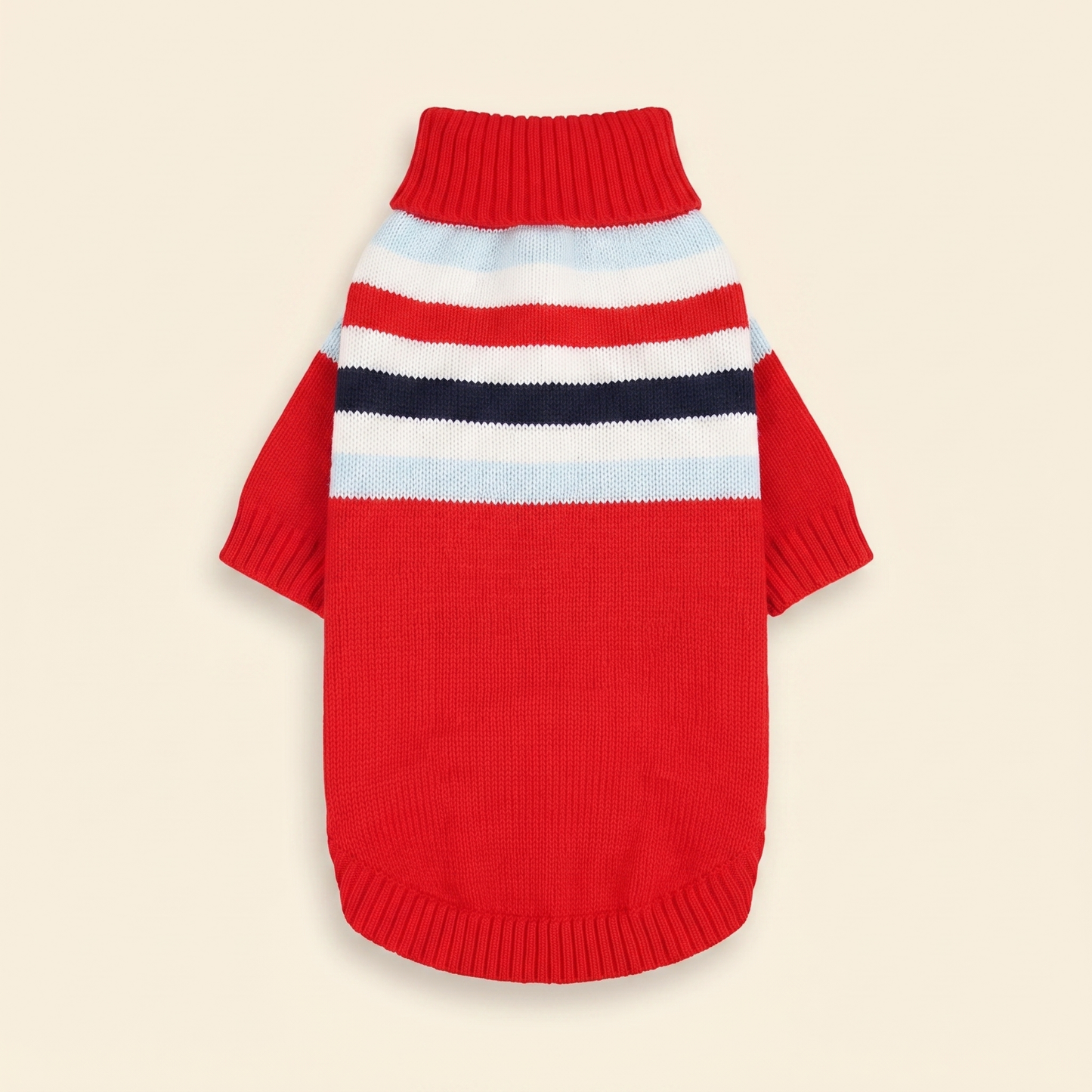 Striped Knit Jumper for Large Dogs - red