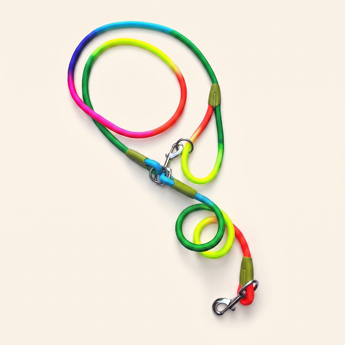 Reflective Rope Dog Leash with Alloy Hook in multicolour