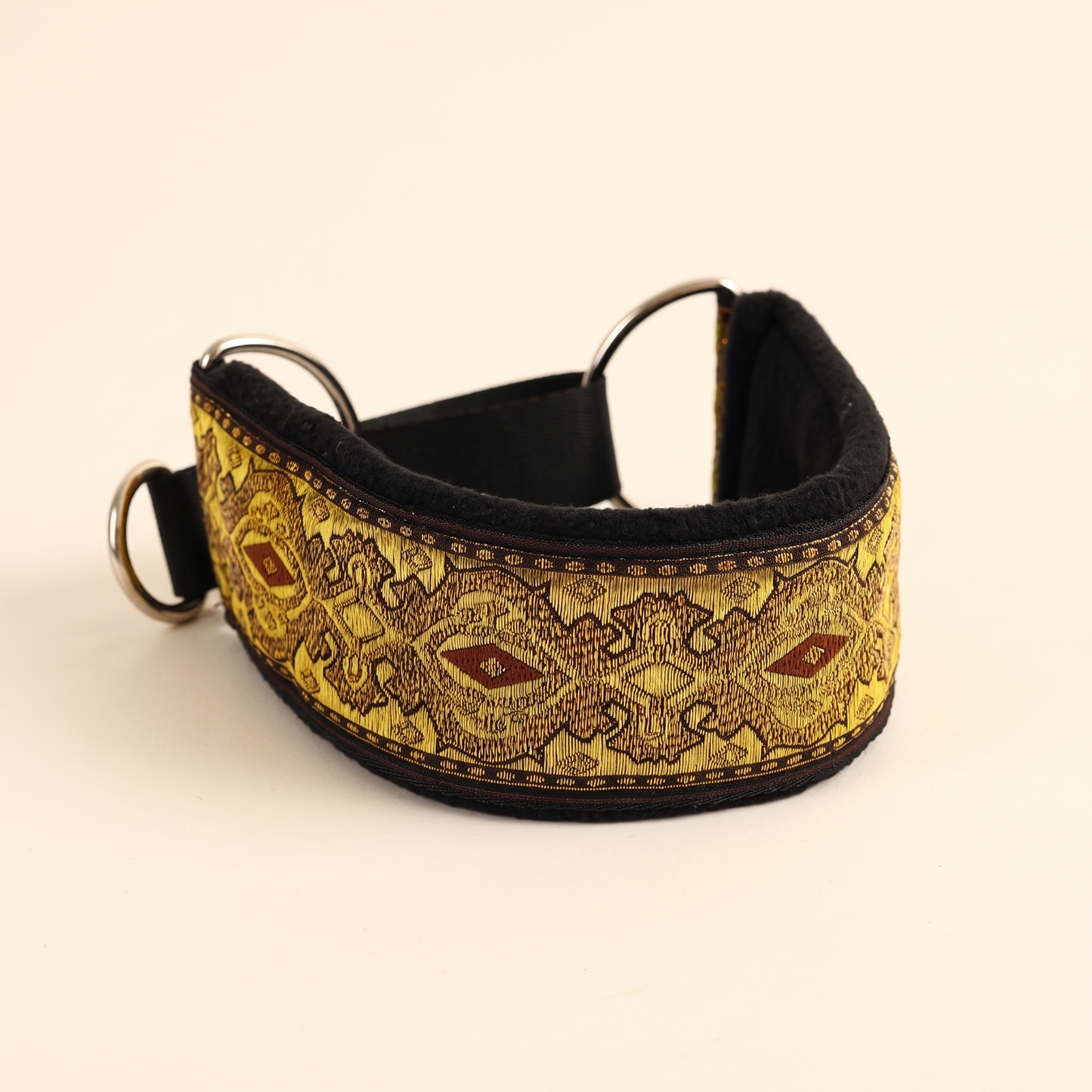Wide Martingale Collar for Sighthounds - gold