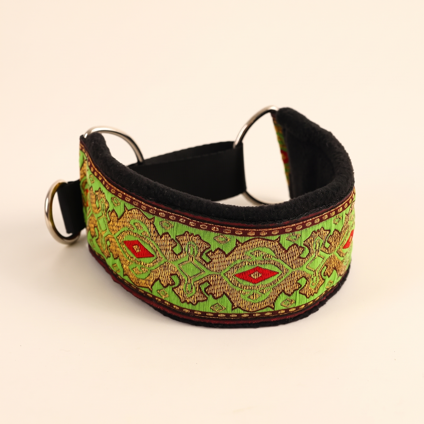 Wide Martingale Collar for Sighthounds - lightgreen