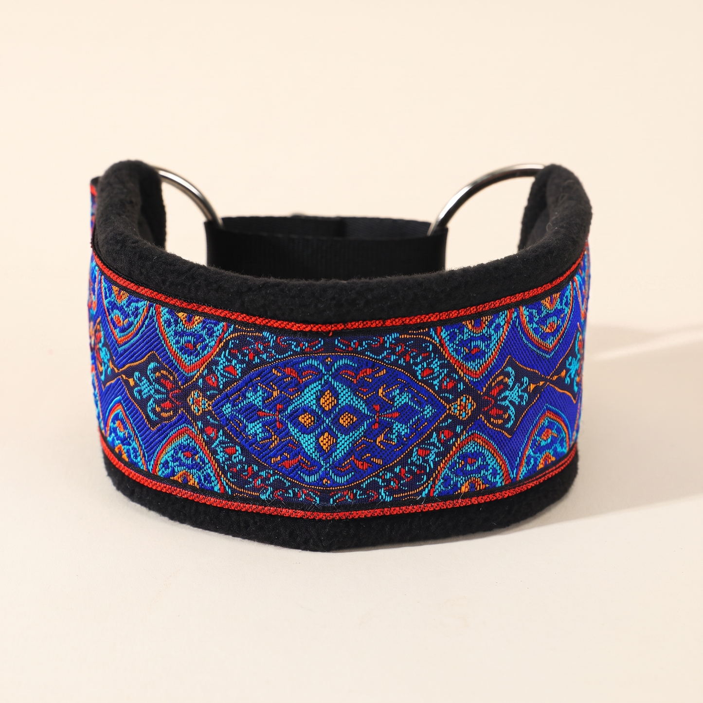 Wide Martingale Collar for Sighthounds - blue