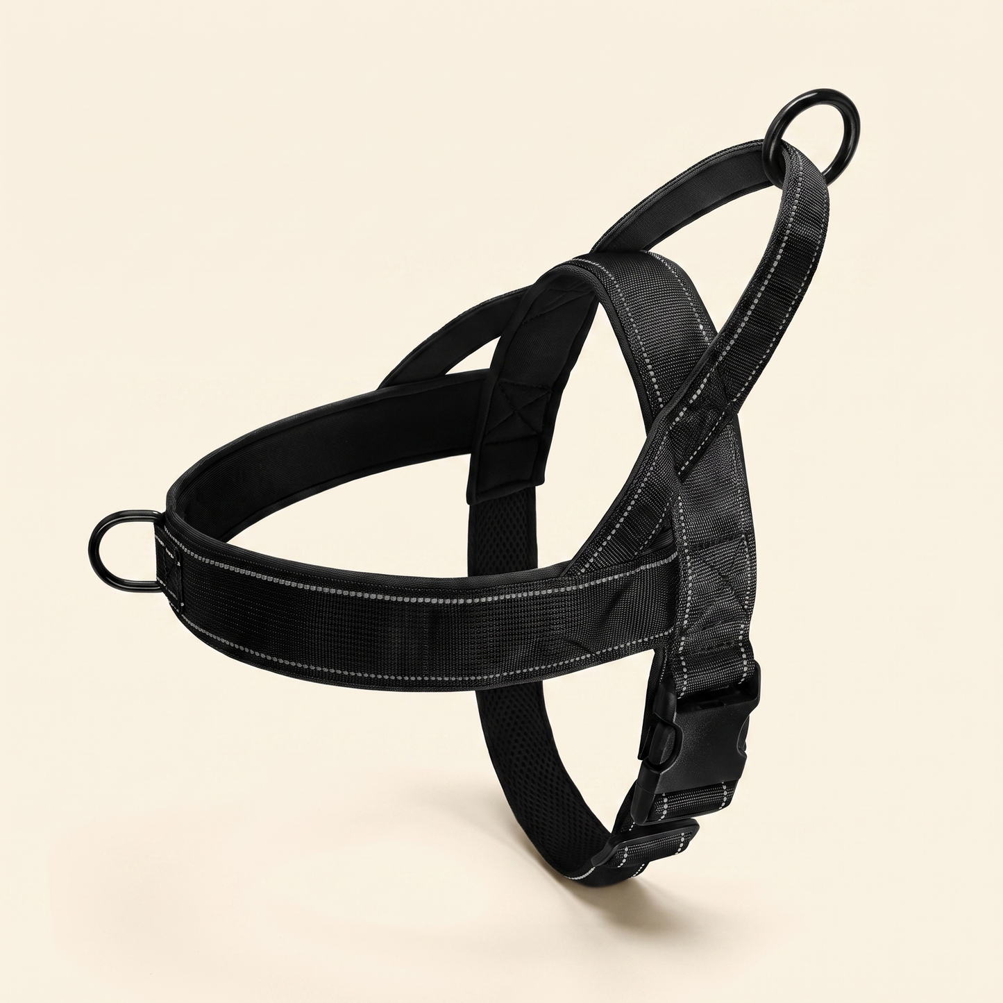 No-Pull Padded Vest Harness - Black (Padded)