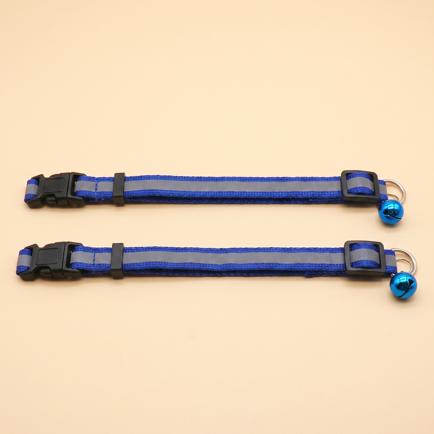 Reflective Cat Collar with Bell, 2 Pack - darkblue