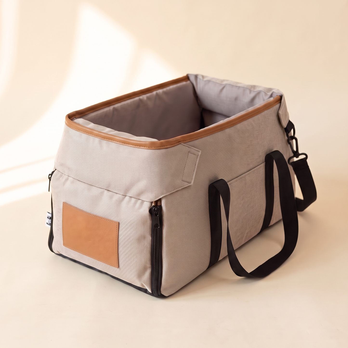 Center Console Dog Booster Seat in khaki