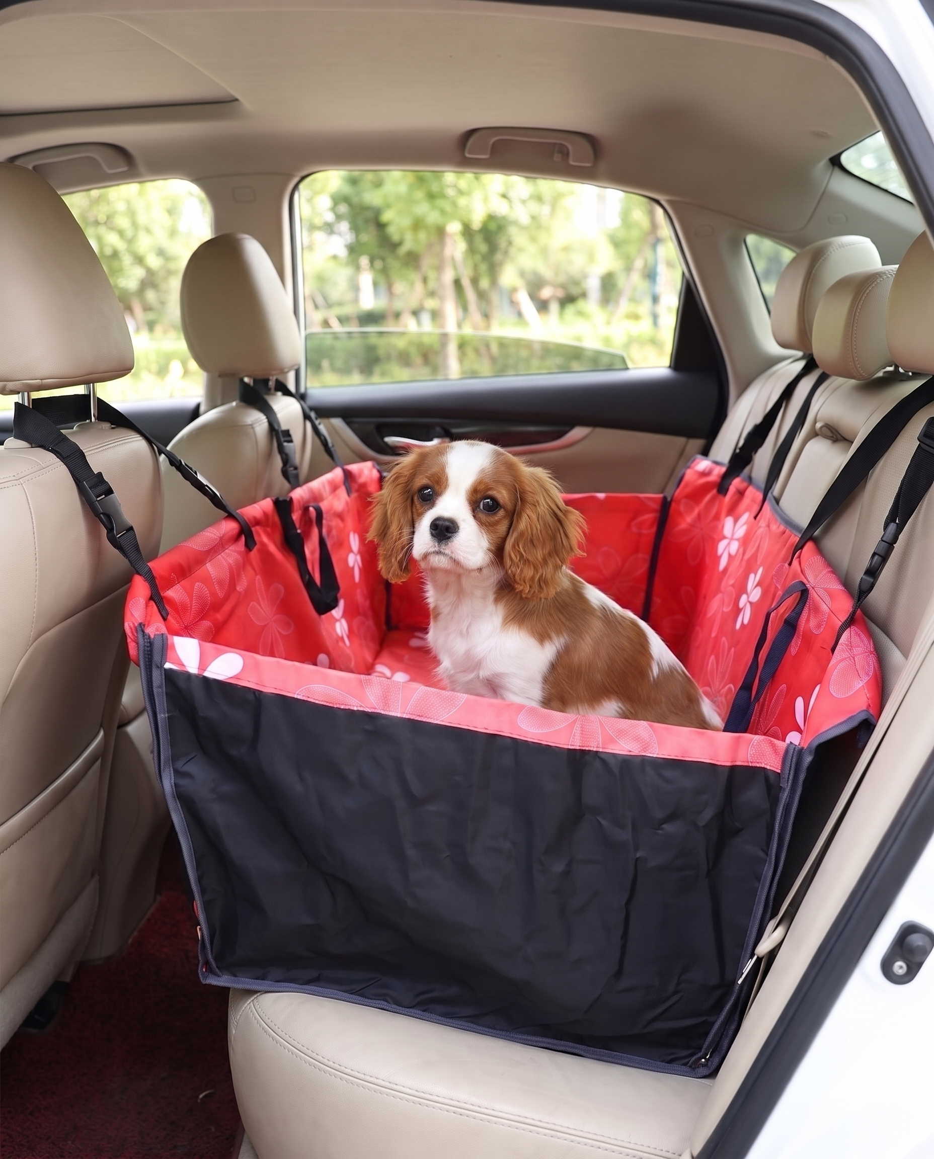 Waterproof Car Seat Hammock for Dogs, in use at home