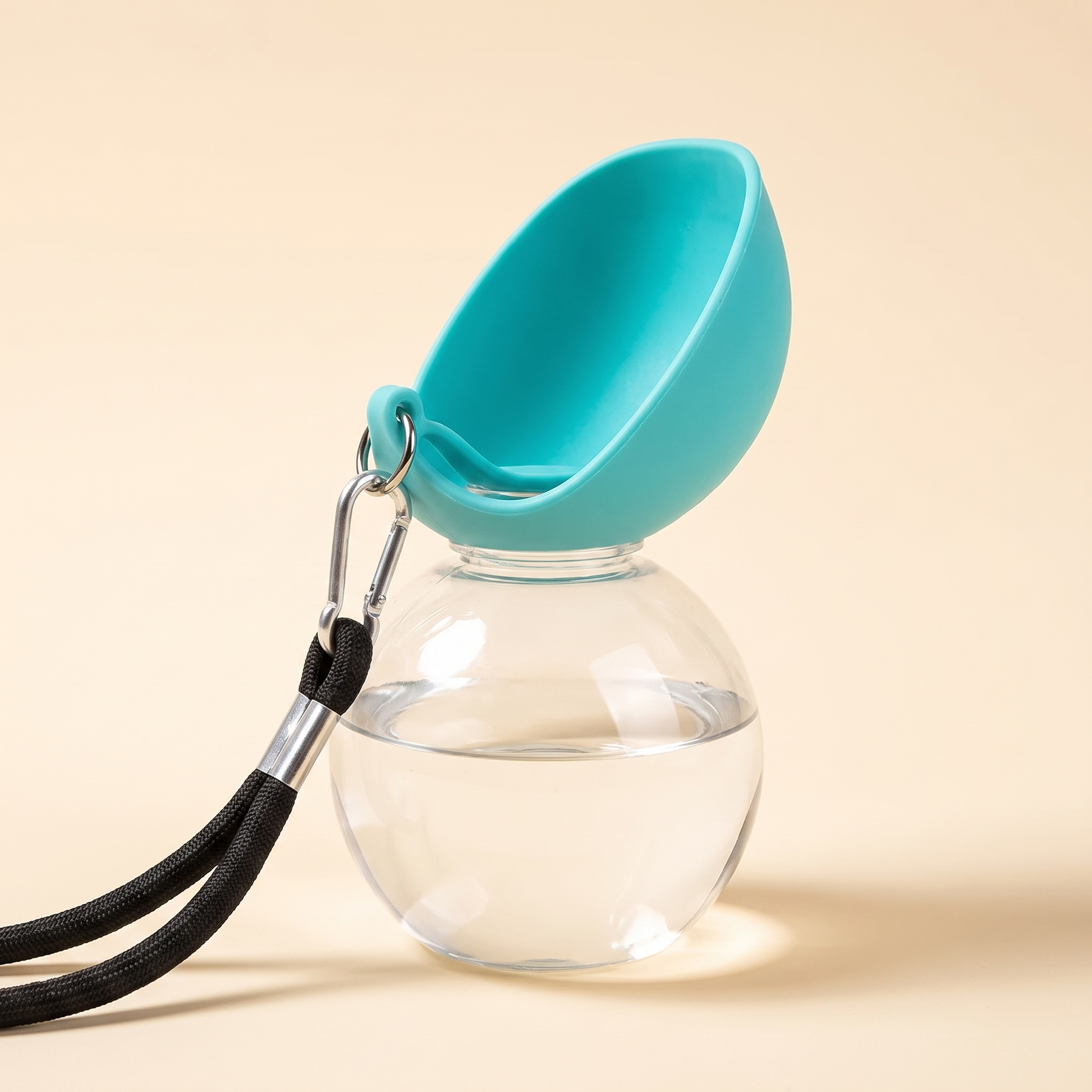 Portable Dog Water Bottle with Fold-Out Bowl, 285ml, close-up detail