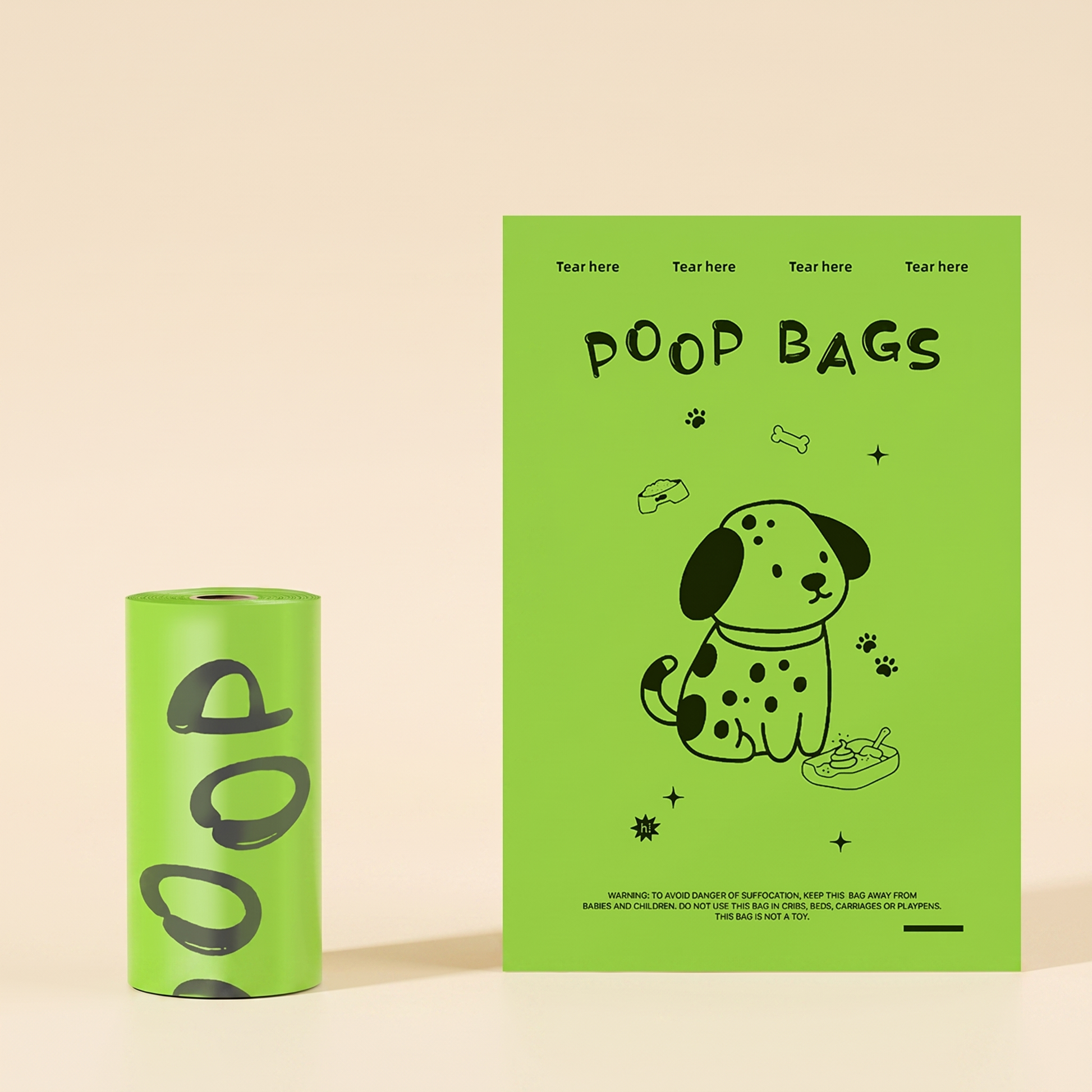 Biodegradable Dog Waste Bags with Dispenser - close-up detail
